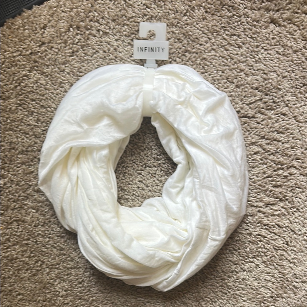 Merona White Infinity Scarf Satin-Like Wrap